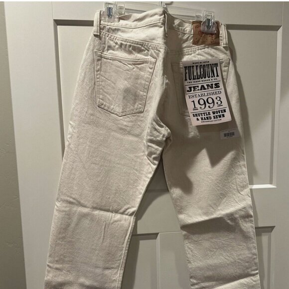 NWT Full Count Selvedge Ecru Denim Jeans Size 32 White 1108EC - Picture 3 of 9